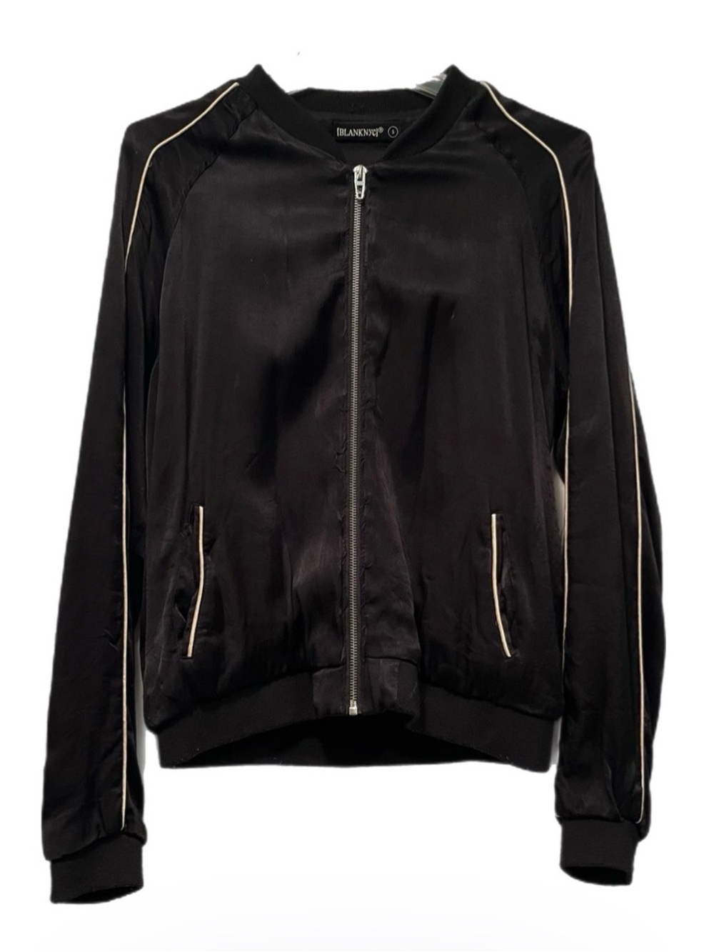 S Blank NYC Women’s Embroidered Floral Bomber Lightweight Jacket Streetwear